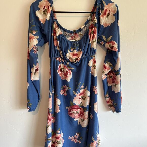NWT Velvet torch Small Floral off-the-shoulder dress with long sleeves - Picture 1 of 5